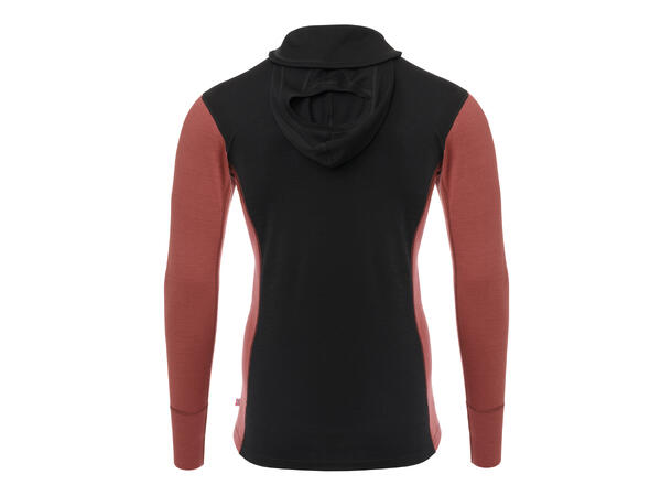 WarmWool hoodsweater w/zip M's Jet Black/ Spiced Apple L