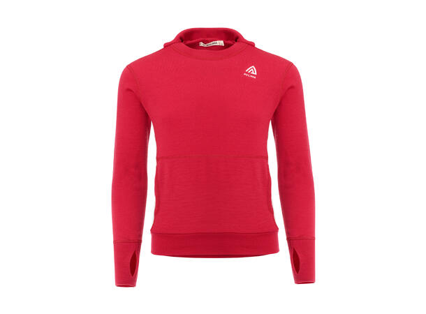WarmWool hoodsweater Jr Jester Red / Beige Melange 130