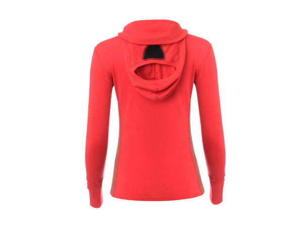 WarmWool hoodsweater w/zip W's Jester Red/Spiced Coral/Spiced Apple XS