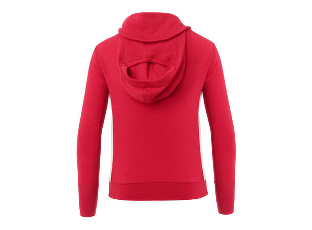WarmWool hoodsweater Jr Jester Red Beige Melange 160 Aclima