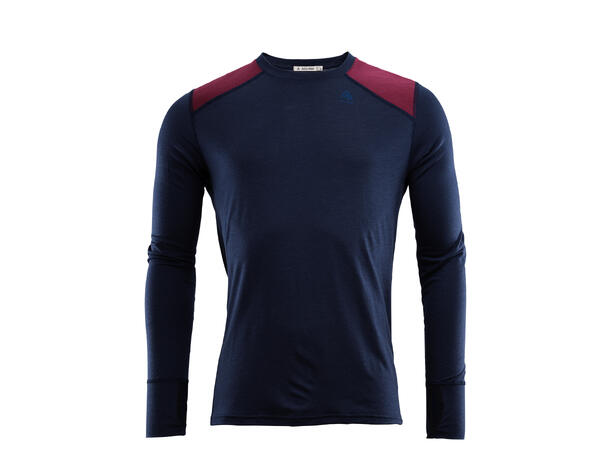 LightWool 140 reinforced crewneck M's Navy Blazer/Ranger Green/Zinfandel M