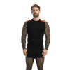 WoolNet Hybrid Crewneck M's Jet Black/Tarmac/Gold Flame