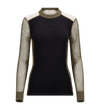 WoolNet Hybrid Crewneck W's Jet Black/Tarmac/Beige Melange