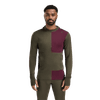 WarmWool Hoodsweater w/zip M's Tarmac/Fig/Jet Black