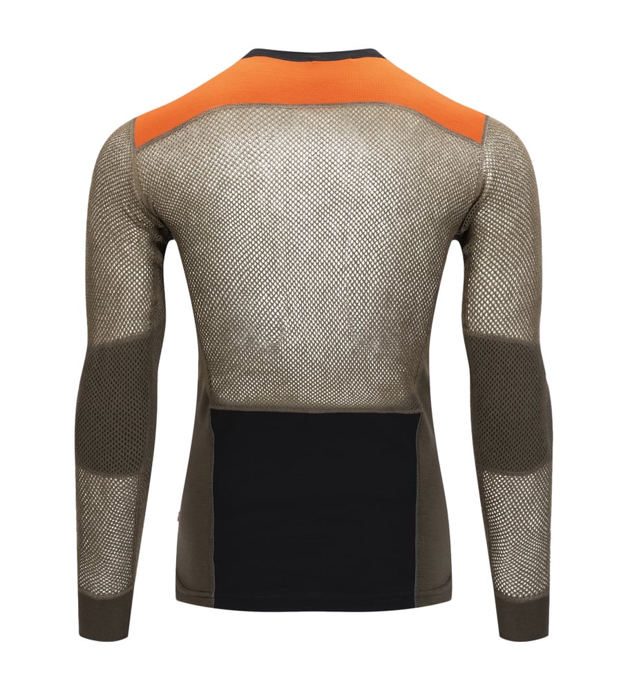 WoolNet Hybrid Crewneck M's Jet Black/Tarmac/Gold Flame, view: 5