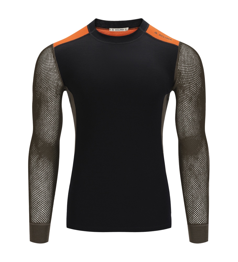 WoolNet Hybrid Crewneck M's Jet Black/Tarmac/Gold Flame, view: 6