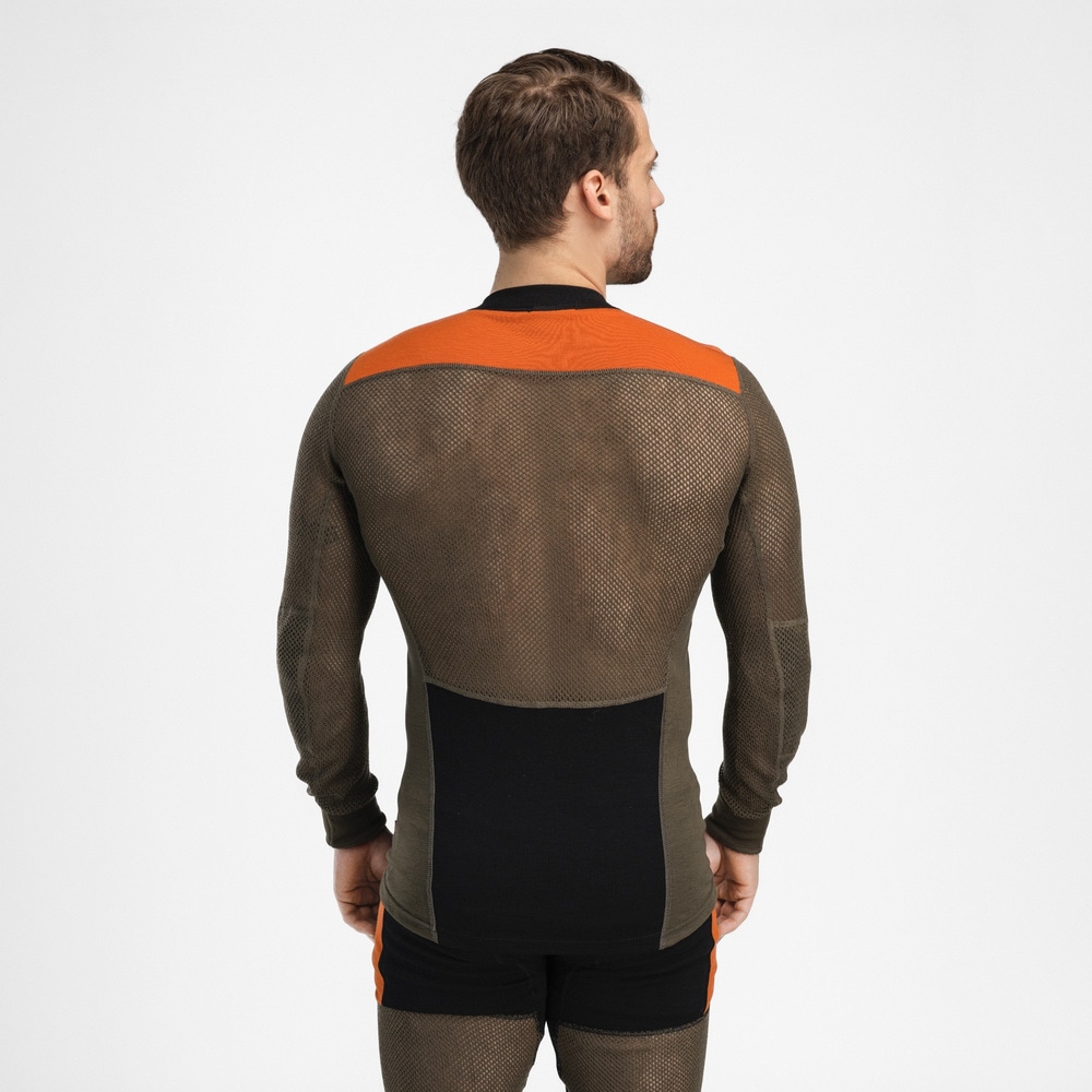 WoolNet Hybrid Crewneck M's Jet Black/Tarmac/Gold Flame, view: 1