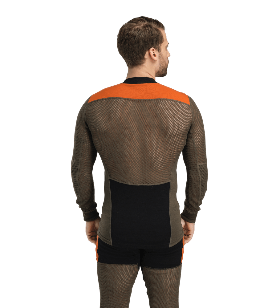 WoolNet Hybrid Crewneck M's Jet Black/Tarmac/Gold Flame, view: 1