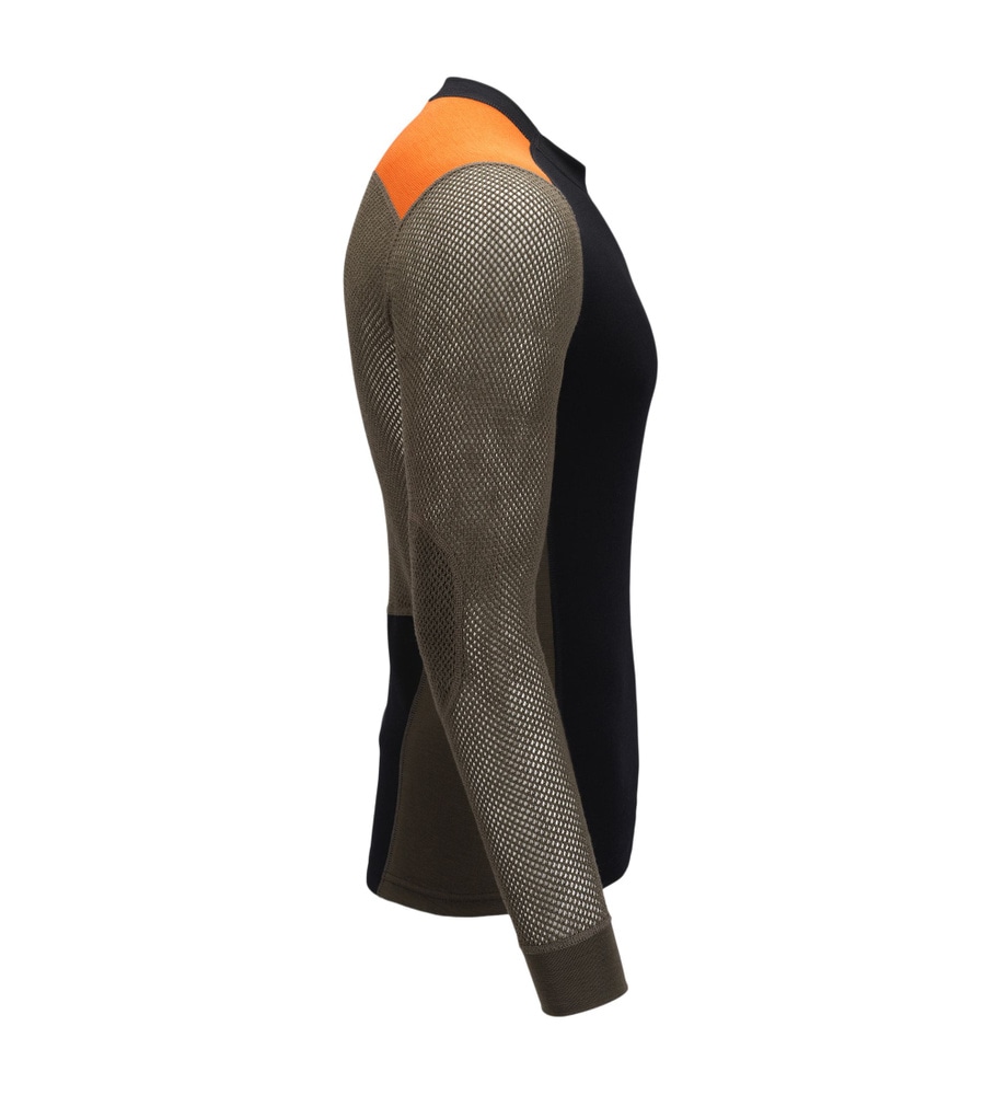 WoolNet Hybrid Crewneck M's Jet Black/Tarmac/Gold Flame, view: 5