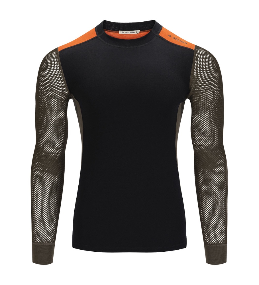 WoolNet Hybrid Crewneck M's Jet Black/Tarmac/Gold Flame, view: 3