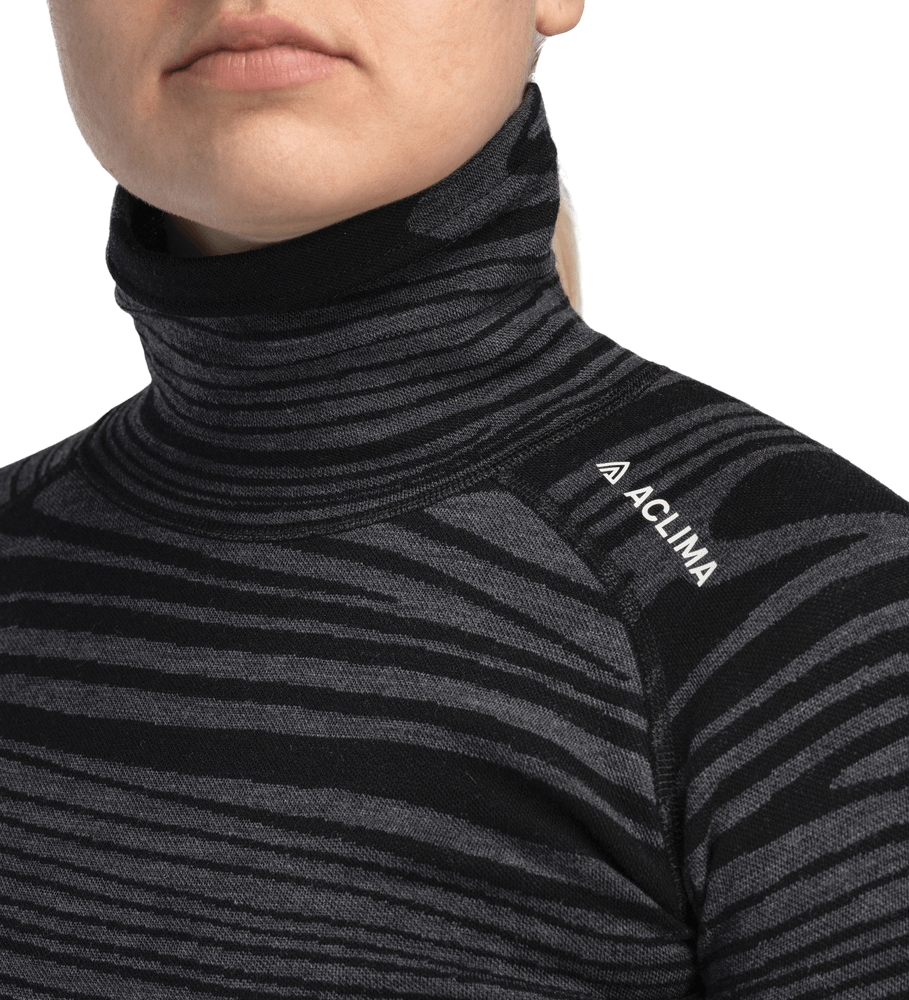 WarmWool Motion Rollneck W's Jet Black, view: 2