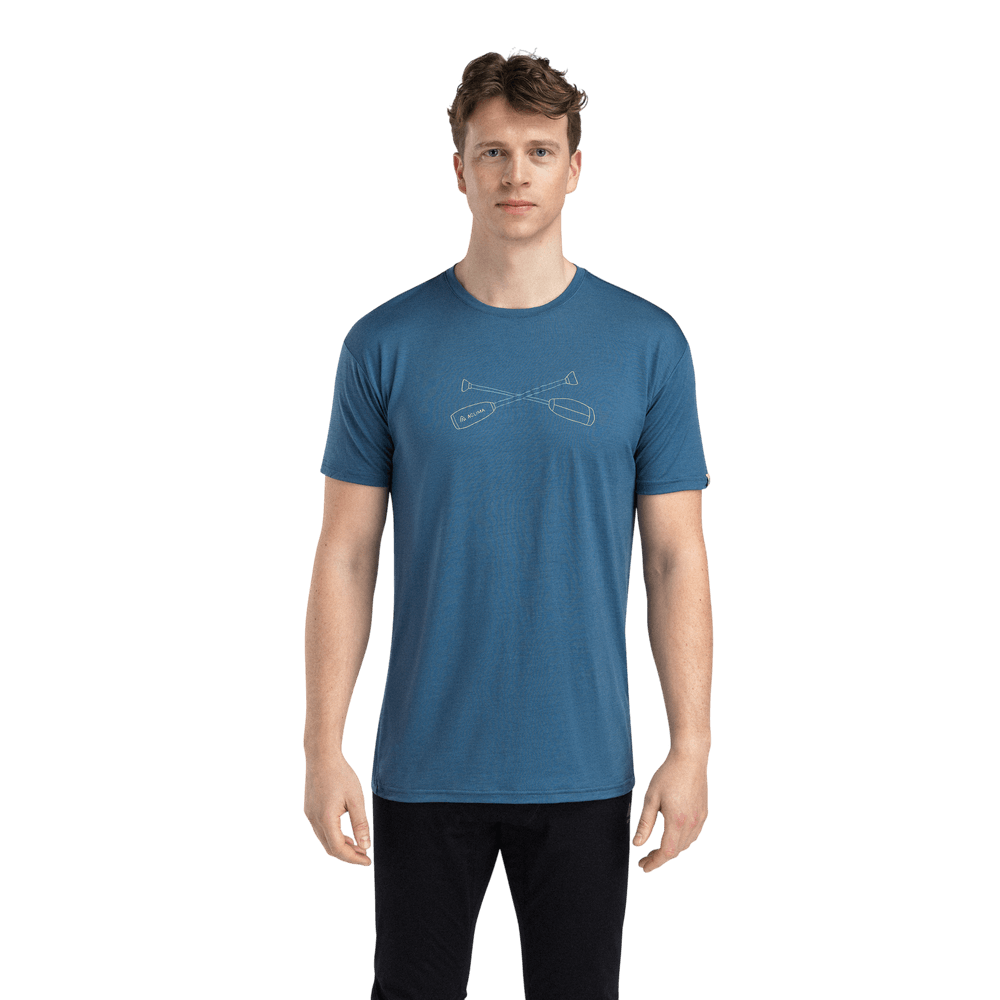 productCard.productImage: LightWool 140 Classic Tee Oars M's Blue Fusion