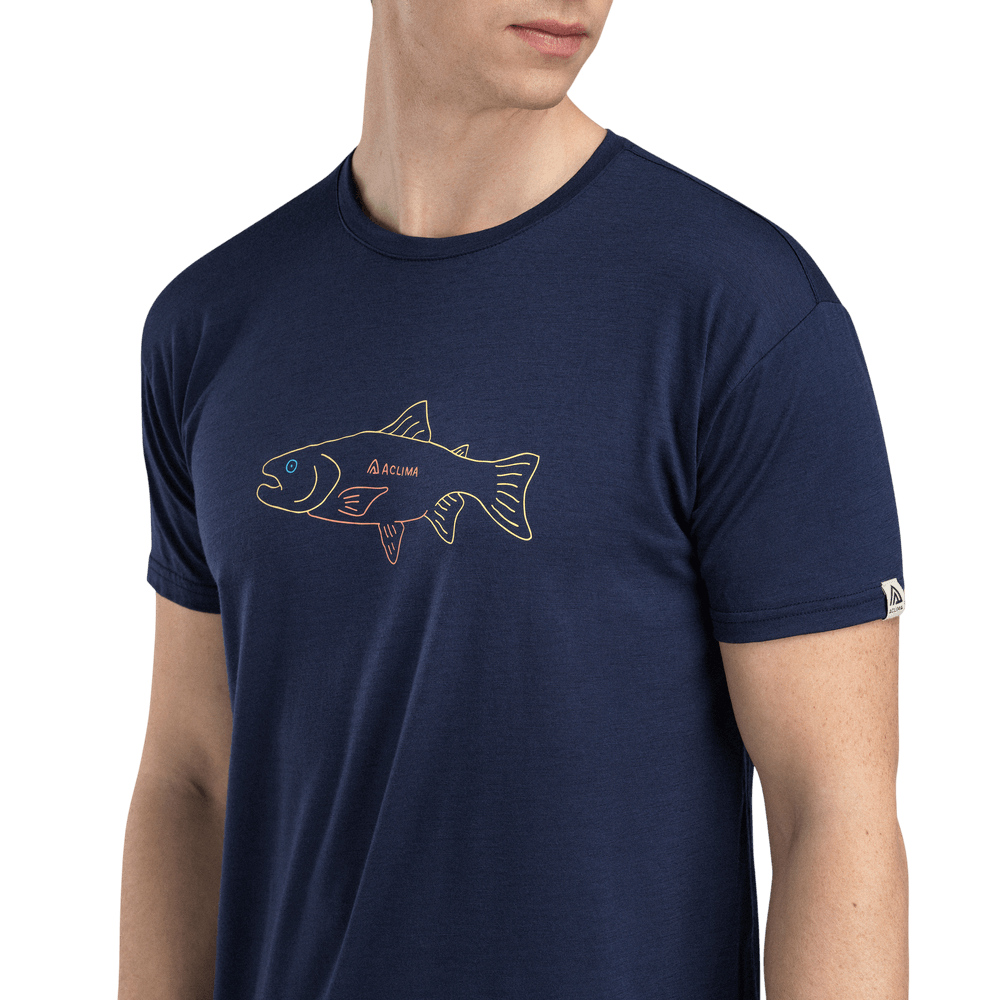 LightWool 140 Classic Tee Salmon M's Navy Blazer, view: 2