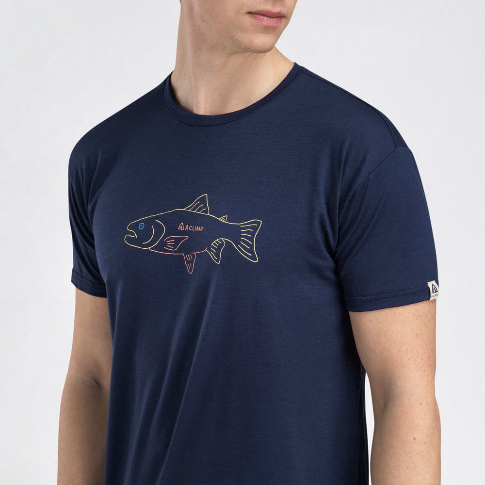 LightWool 140 Classic Tee Salmon M's Navy Blazer, view: 2