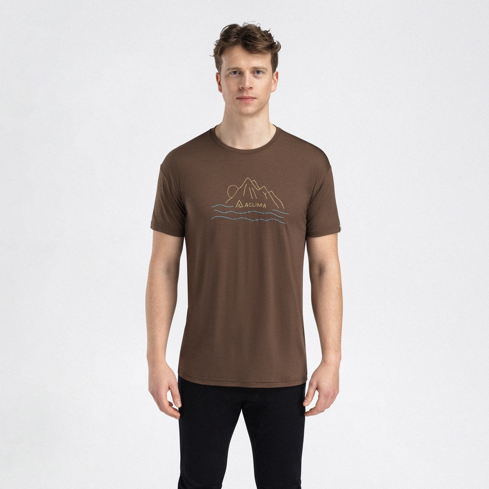 LightWool 140 Classic Tee Sunset M's Dark Earth, view: 0