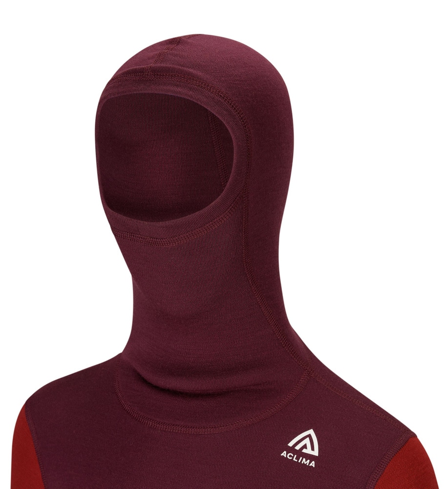 WarmWool Hoodsweater Ch Fig/Red Dahlia, view: 3