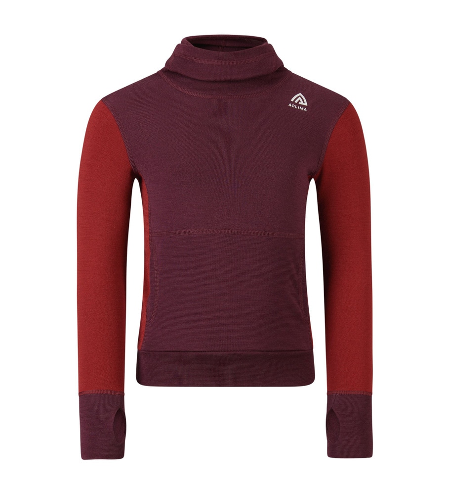 WarmWool Hoodsweater Ch Fig/Red Dahlia, view: 1