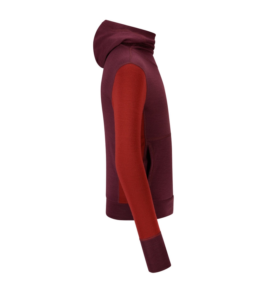 WarmWool Hoodsweater Ch Fig/Red Dahlia, view: 2