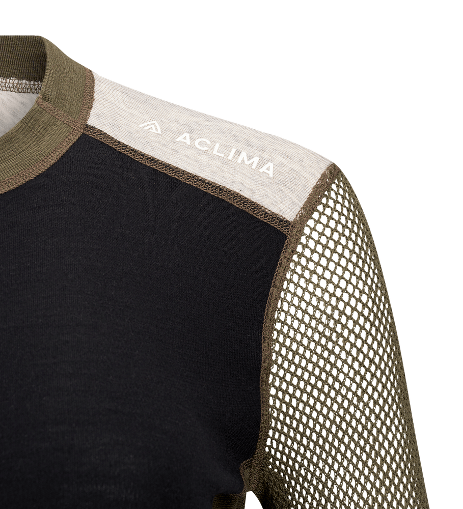 WoolNet Hybrid Crewneck W's Jet Black/Tarmac/Beige Melange, view: 3