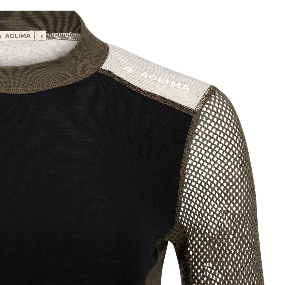 WoolNet Hybrid Crewneck W's Jet Black/Tarmac/Beige Melange, view: 6