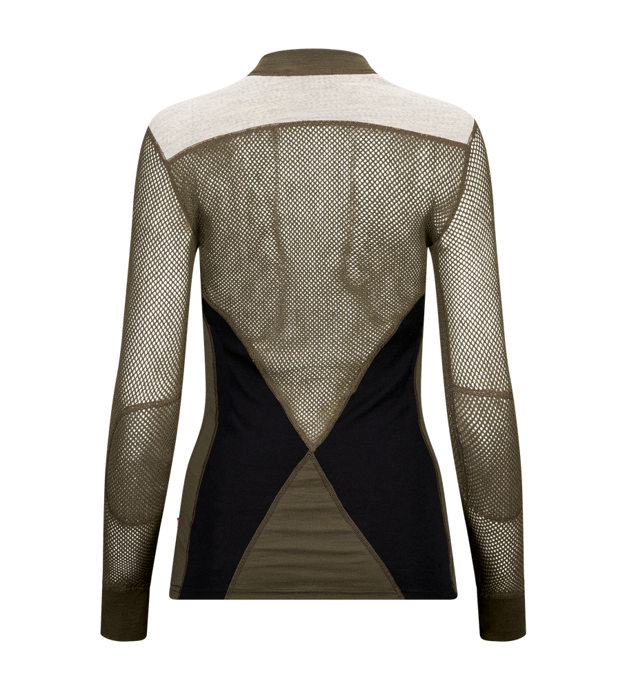 WoolNet Hybrid Crewneck W's Jet Black/Tarmac/Beige Melange, view: 1
