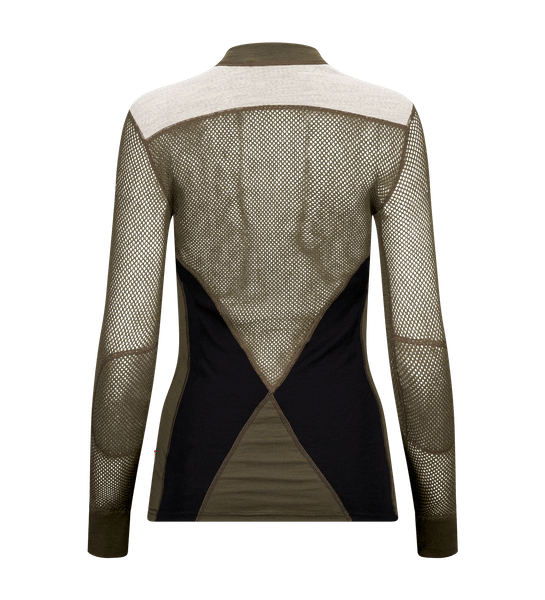 WoolNet Hybrid Crewneck W's Jet Black/Tarmac/Beige Melange, view: 1