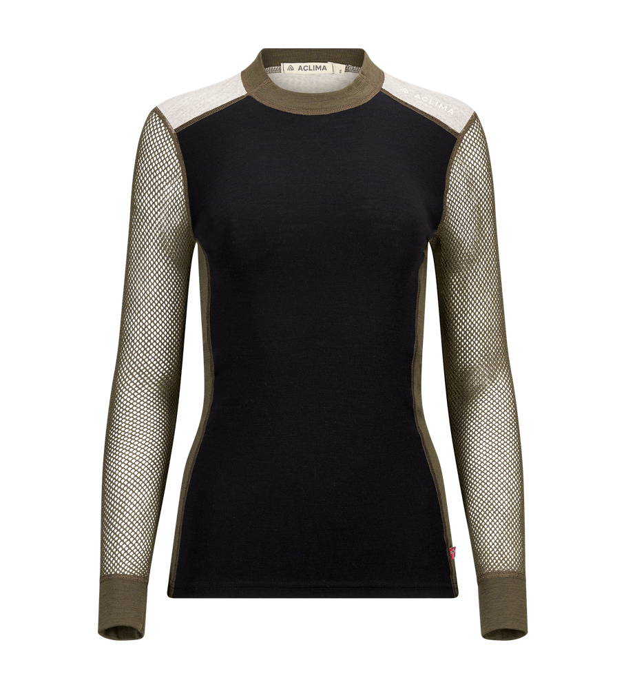 WoolNet Hybrid Crewneck W's Jet Black/Tarmac/Beige Melange, view: 0