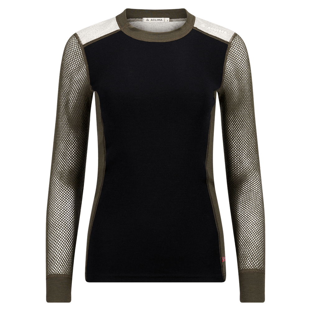 WoolNet Hybrid Crewneck W's Jet Black/Tarmac/Beige Melange, view: 3