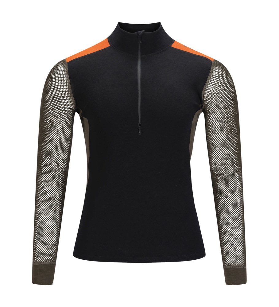WoolNet Hybrid Mockneck M's Jet Black/Tarmac/Gold Flame, view: 3