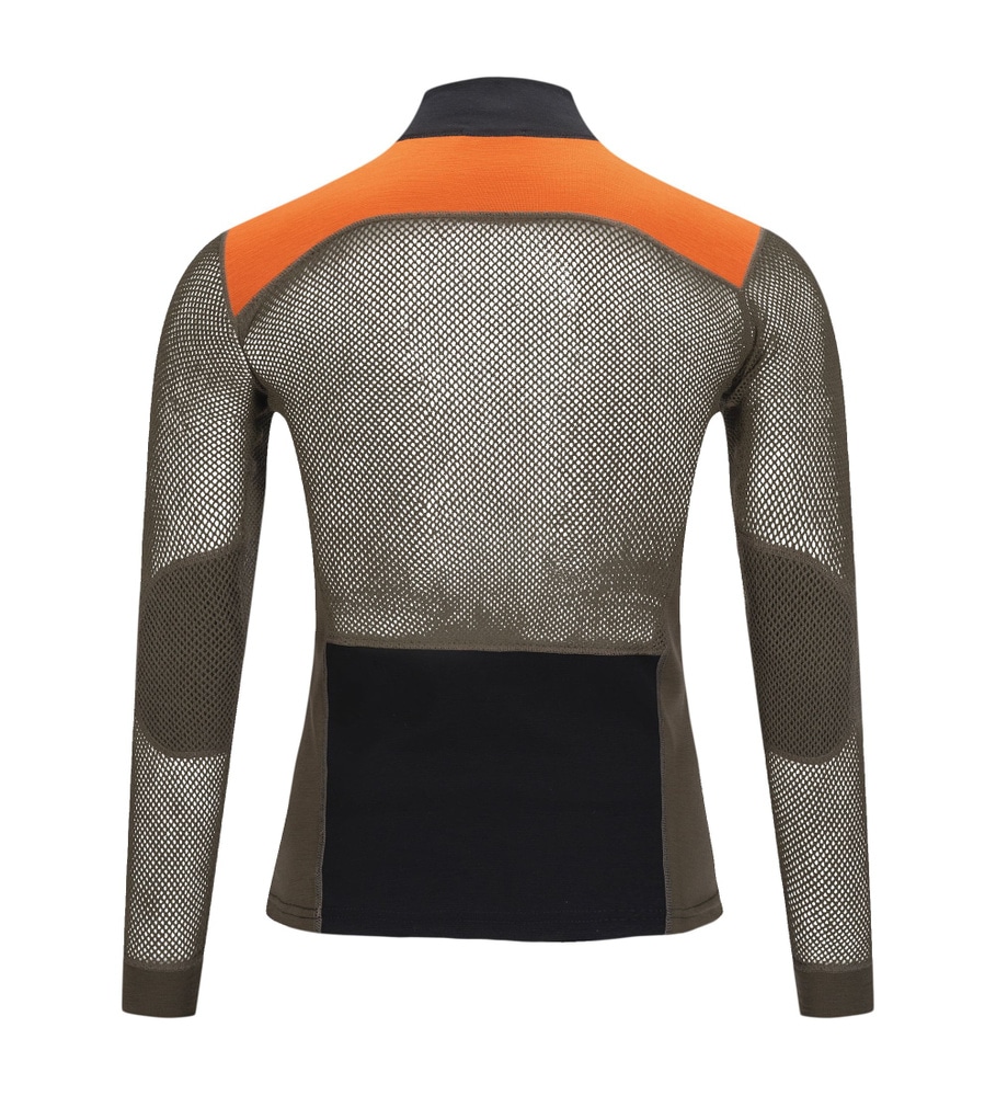 WoolNet Hybrid Mockneck M's Jet Black/Tarmac/Gold Flame, view: 4