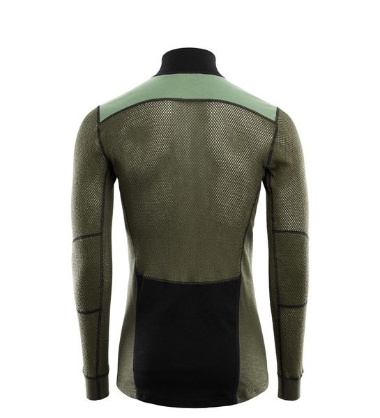 WoolNet Hybrid mockneck M's Jet Black / Olive Night / Dill, view: 1