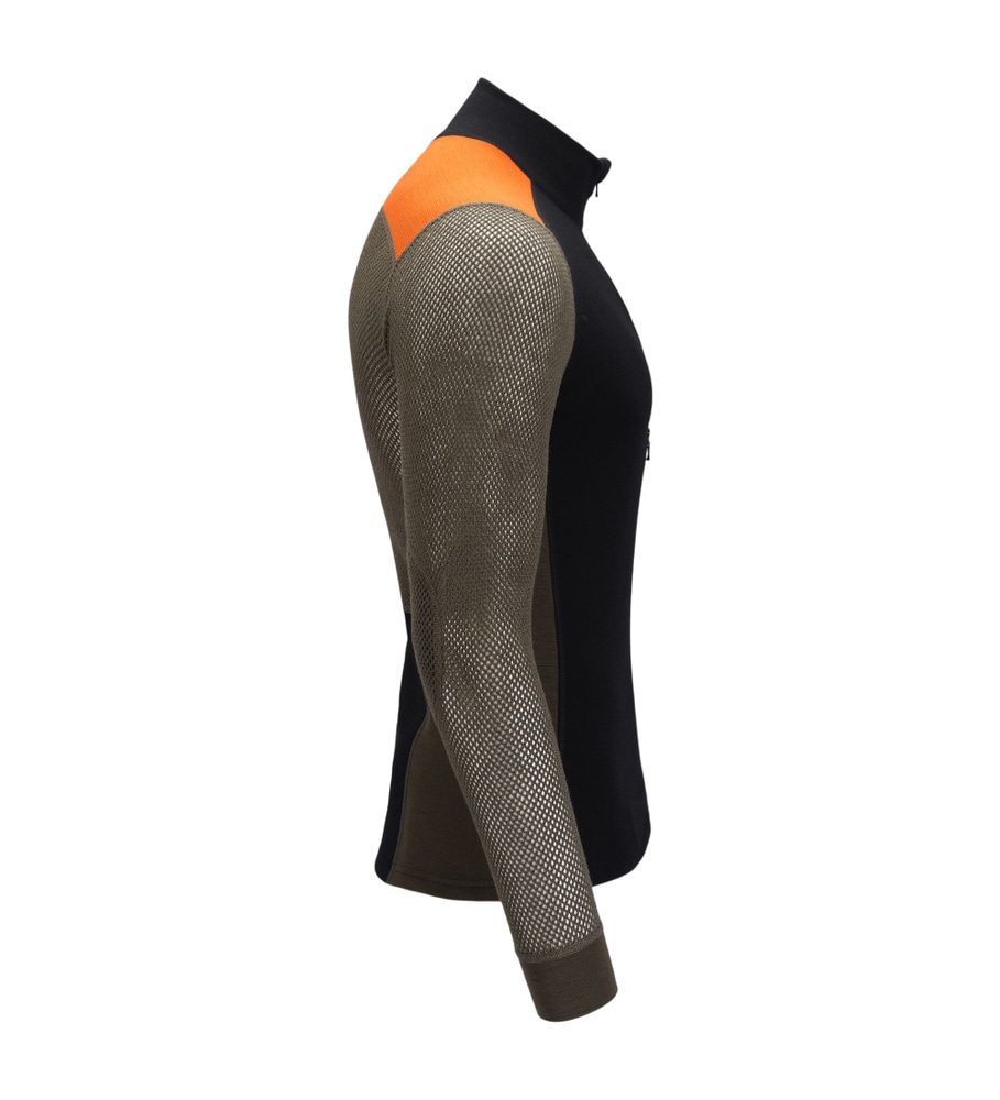 WoolNet Hybrid Mockneck M's Jet Black/Tarmac/Gold Flame, view: 5