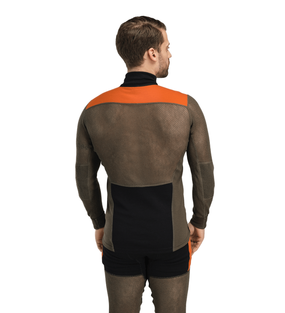 WoolNet Hybrid Mockneck M's Jet Black/Tarmac/Gold Flame, view: 1