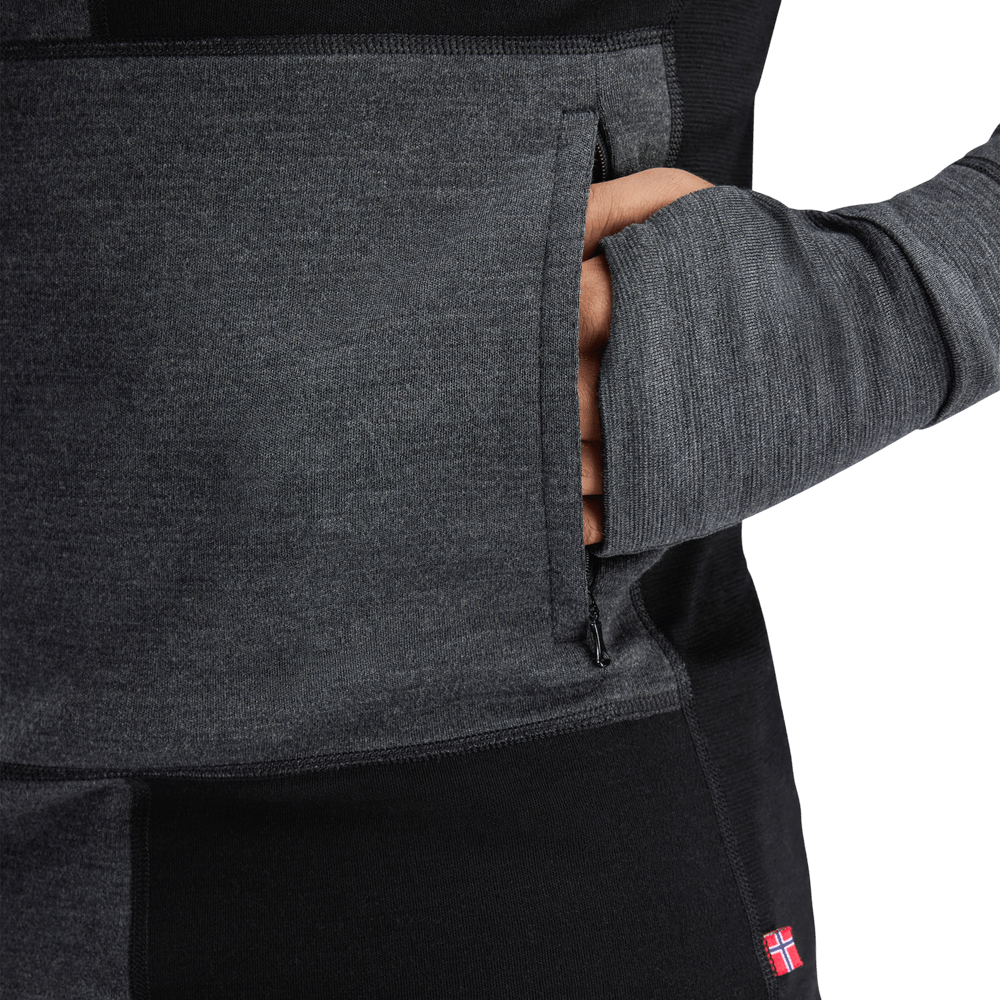 WarmWool Hoodsweater w/zip M's Jet Black/Marengo, view: 15