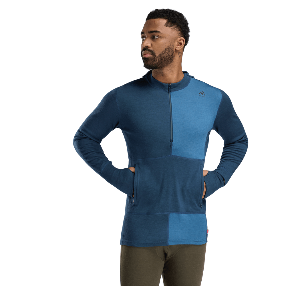 WarmWool Hoodsweater w/zip M's Blue Fusion/Midnight Navy, view: 1