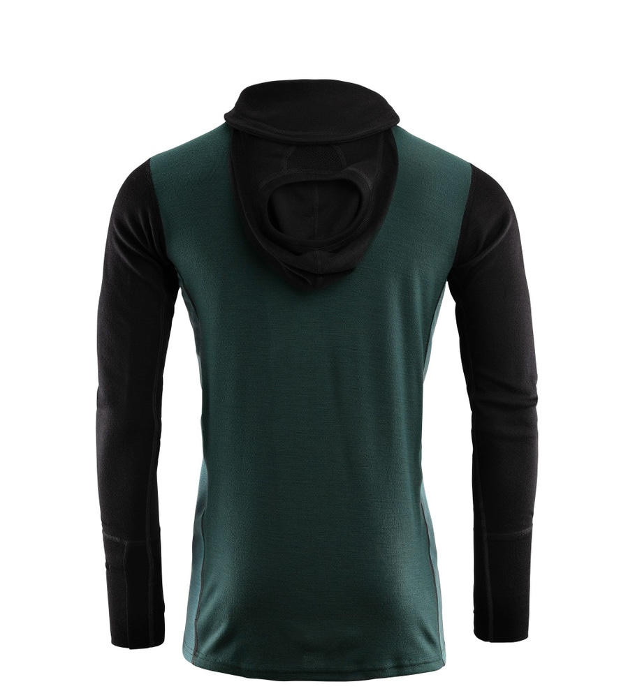 WarmWool Hoodsweater w/zip M's Jet Black/Green Gables/NorthAtlantic, view: 1