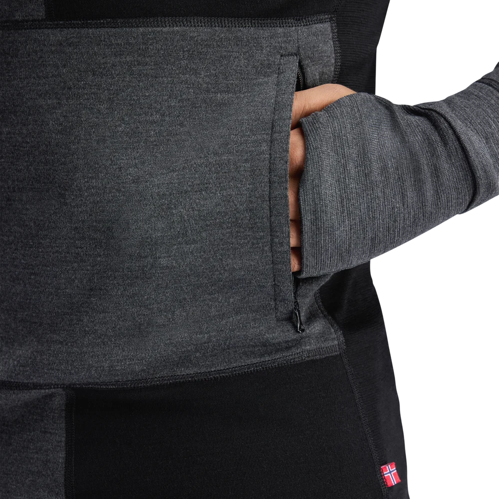 WarmWool Hoodsweater w/zip M's Jet Black/Marengo, view: 6