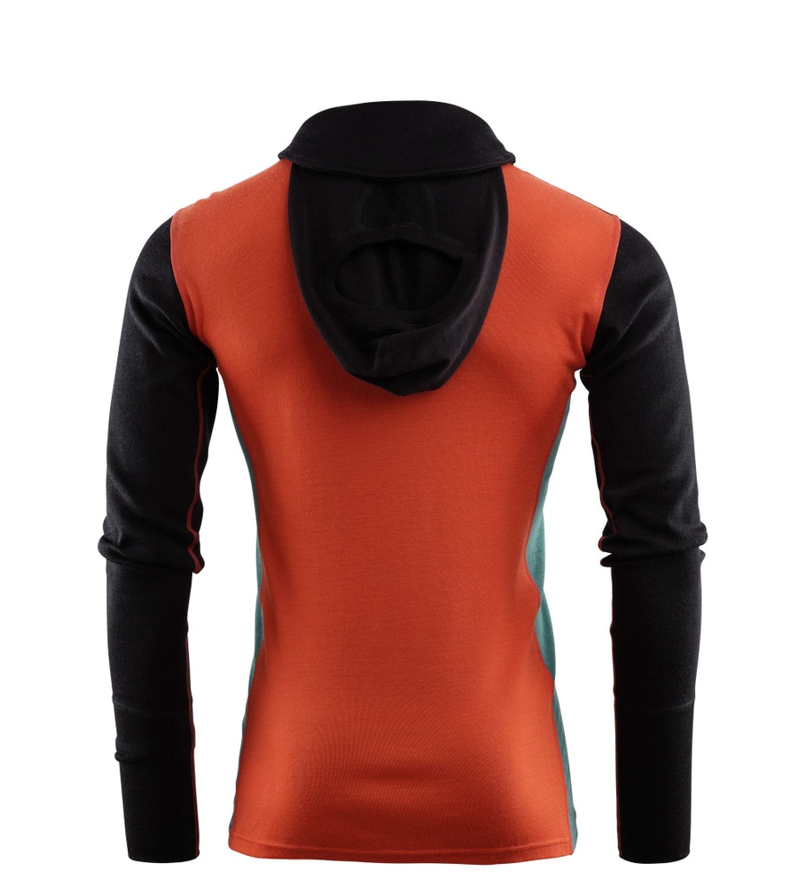 WarmWool hoodsweater w/zip M's Jet Black / Red Clay / North Atlantic, view: 1