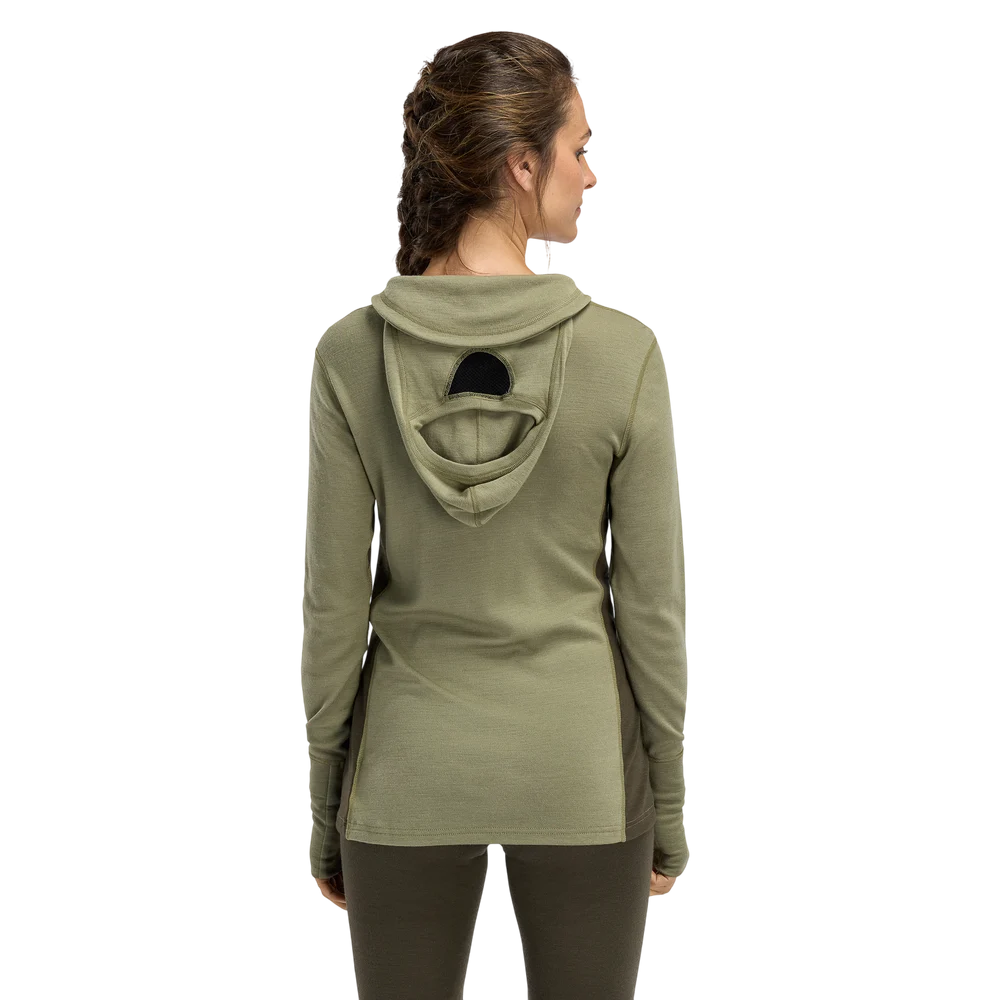 WarmWool Hoodsweater w/zip W's Aloe/Nature/Tarmac, view: 1