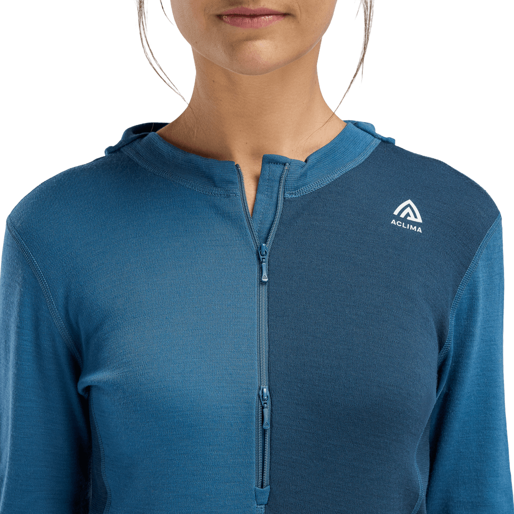 WarmWool Hoodsweater w/zip W's Blue Fusion/Midnight Navy, view: 3