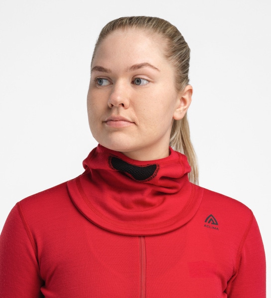 WarmWool hoodsweater w/zip W's Jester Red/Jet Black, view: 6