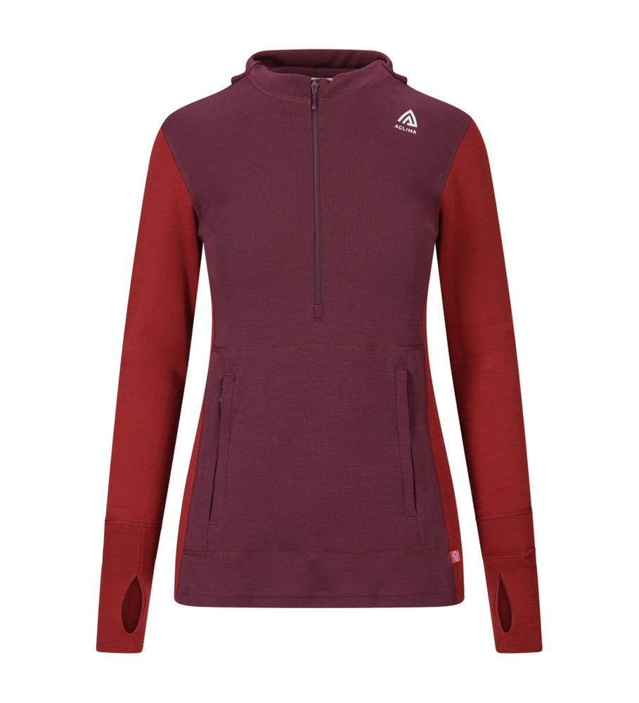 WarmWool Hoodsweater w/zip W's Fig/Red Dahlia, view: 6