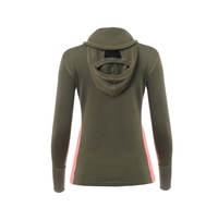 WarmWool hoodsweater w/zip W's Olive Night / Spiced Coral - view: 1