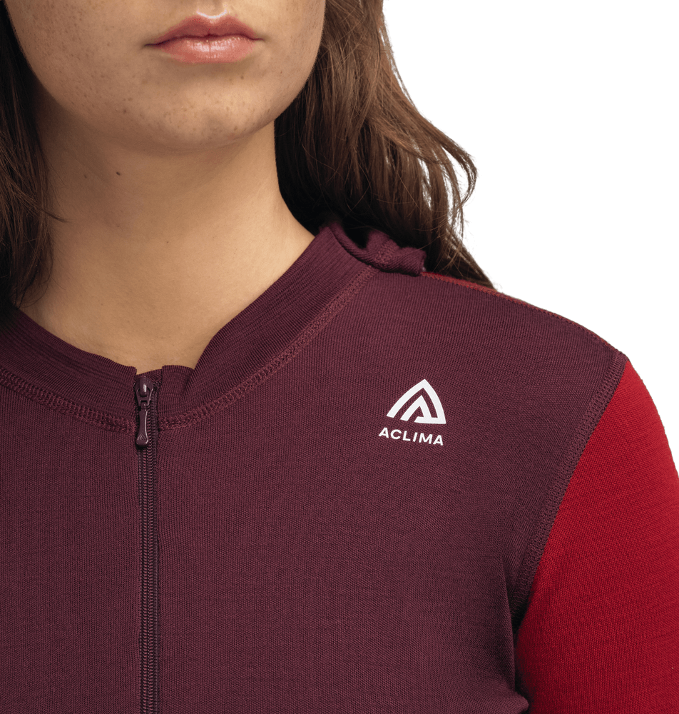 WarmWool Hoodsweater w/zip W's Fig/Red Dahlia, view: 3