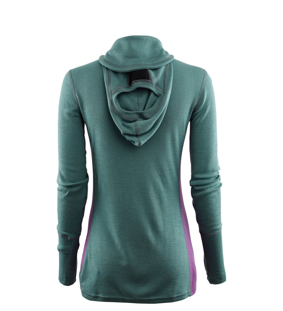WarmWool hoodsweater w/zip W's North Atlantic / Purple Rose / Sunset Purple, view: 1