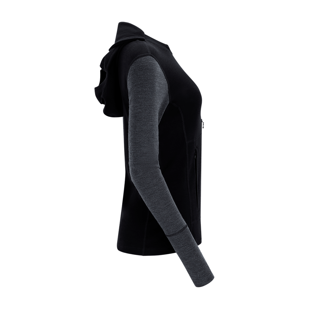 WarmWool Hoodsweater w/zip W's Jet Black/Marengo, view: 12