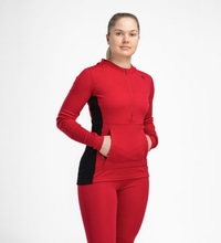 WarmWool hoodsweater w/zip W's Jester Red/Jet Black - view: 1