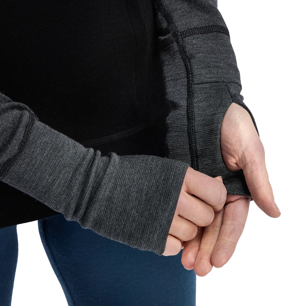 WarmWool Hoodsweater w/zip W's Jet Black/Marengo, view: 9