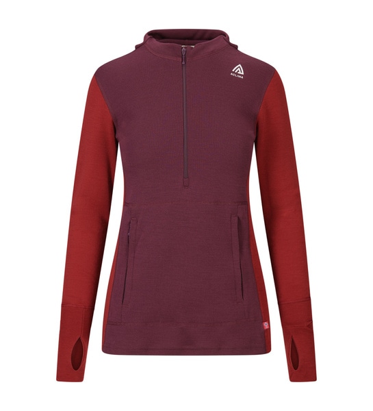 WarmWool Hoodsweater w/zip W's Fig/Red Dahlia, view: 6