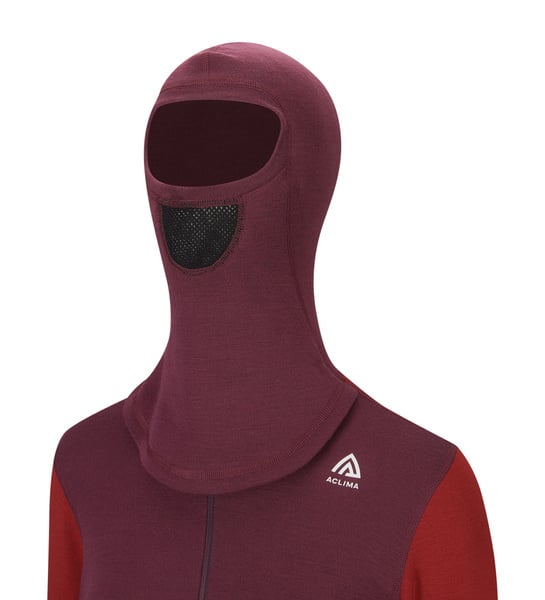 WarmWool Hoodsweater w/zip W's Fig/Red Dahlia, view: 8
